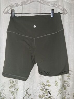 lululemon athletica Olive Green High-Rise Bike Shorts